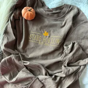 Embroidered Long Sleeve, Cute Embroidered Shirt, Fall Shirt, Stars Hollow Tshirt