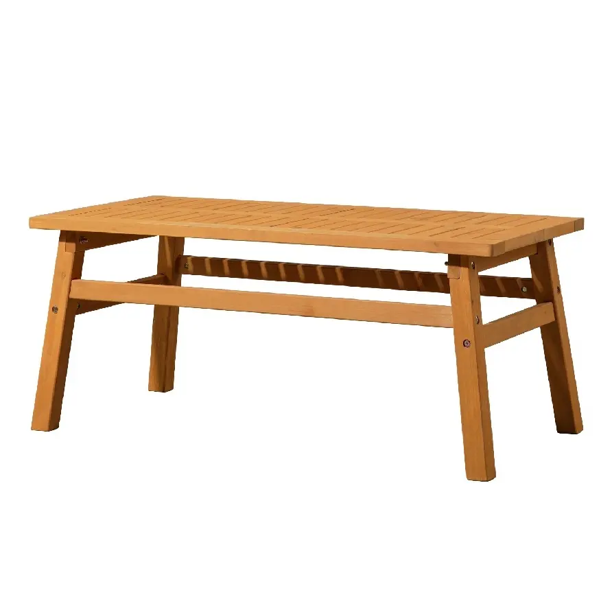 CalidoCasa Outdoor Cedar Wood Coffee Table, 42" Farmhouse Patio Side Table, Weather-Resistant Slatted Accent Table for Garden, Deck, Poolside, Living Room—Durable Rustic Table for Families & Outdoor Lovers