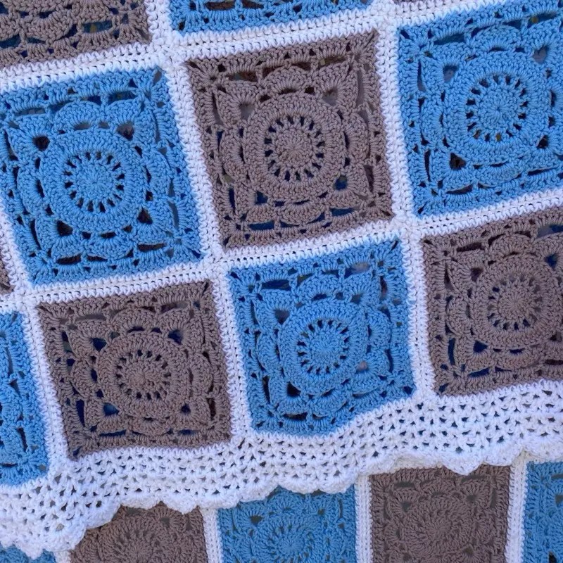 Crochet granny square blanket