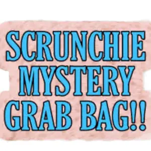 Set of 5 Mystery Hair Scrunchies in Varied Colors and Fabrics with Free Lippie