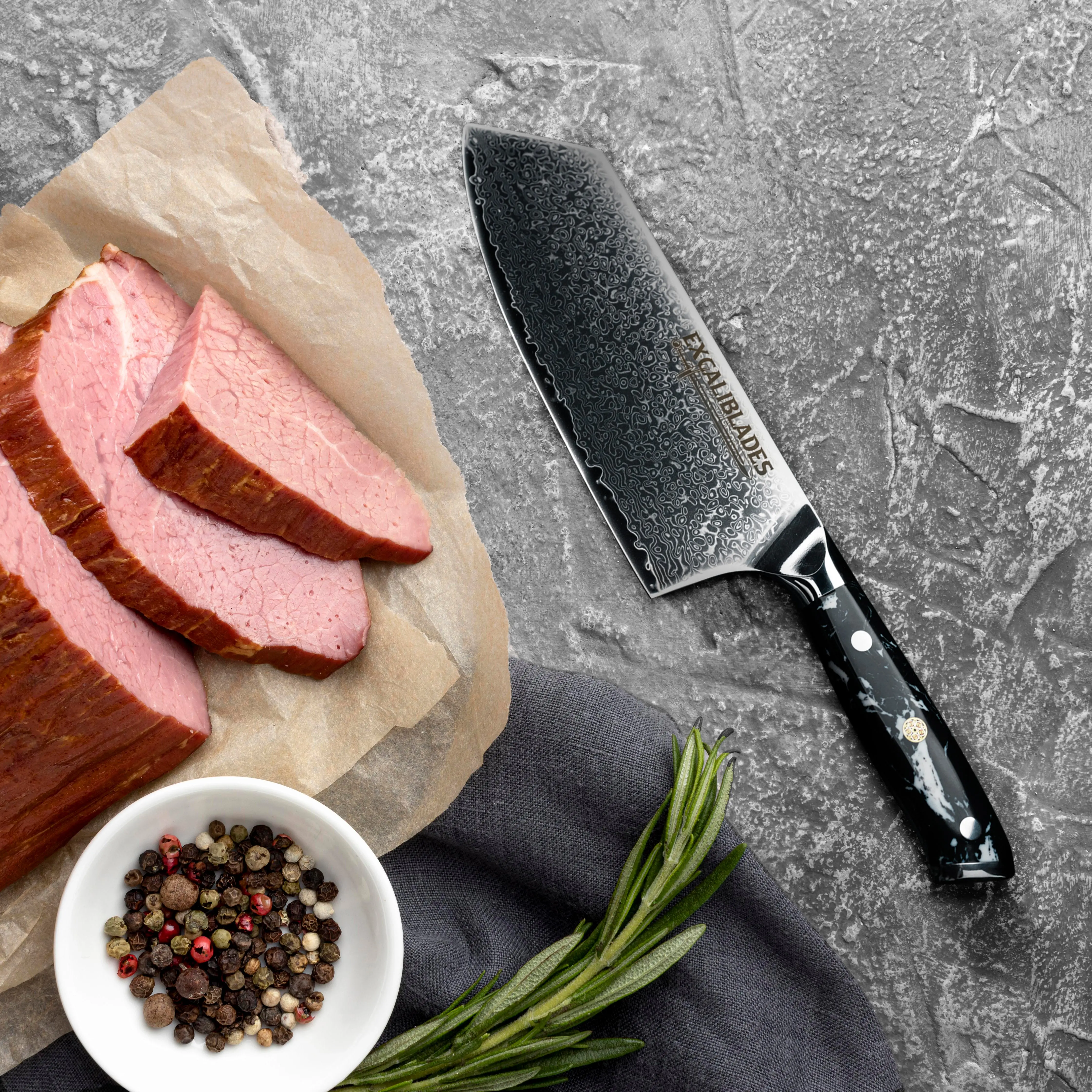 Excaliblades Cleaver High Carbon Stainless Steel Razor Sharp Edge Ergonomic Handle Long Lasting Performance Kitchen Essential for Home Cooks & Professionals Meat Slicer