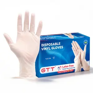 100/200/400/500pcs PVC gloves | M storable removable box, disposable, PVC, latex-free, powder-free, fingertip texture, touch screen, waterproof, oil-proof, food handling, daily cleaning, living room, kitchen