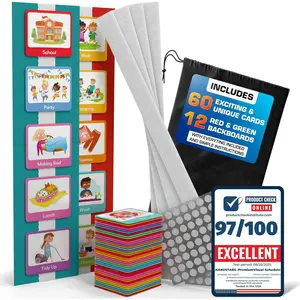 60 count Visual Schedule for  with Autism12 bords Black Bag Reward Chart Chore Bedtime Routine  Timetable Autistic  Wall Planner Daily  at  School Learning Materials