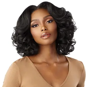 Sensationnel Curs Kinks & Co Glueless Synthetic Kinky Edges 13x6 HD Lace Front Wig - 13x6 KINKY BODY WAVE 14"