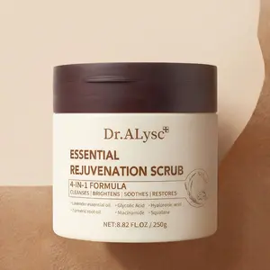 DR.ALYSC Glycolic Acid Gentle Body Scrub | 4-in-1 Night Exfoliator with Gentle Exfoliation, Niacinamide, Turmeric & Lavender | Fights KP, Brightens & Hydrates Skin | Perfect Nighttime Skincare 8.82 fl oz