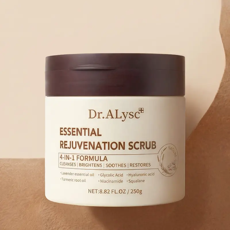 DR.ALYSC Glycolic Acid Gentle Body Scrub | 4-in-1 Night Exfoliator with Gentle Exfoliation, Niacinamide, Turmeric & Lavender | Fights KP, Brightens & Hydrates Skin | Perfect Nighttime Skincare 8.82 fl oz