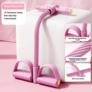 Multifunction Pedal Resistance Trainer with 10 Tubes Enhanced Version – Stronger Resistance for Effective Training, Portable Foot Pedal Exerciser for Full-Body Home Workout, Stretching & Fitness Training