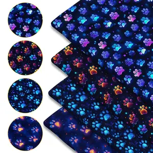 4-Piece Set of Claw-Print Fabric - 18 x 22 inches (55 x 45 cm) Pre-cut Polyester Fabric - Ideal for sewing, scrapbooking, tablecloths, and crafts