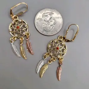 Dreams Catcher  beautiful EARRINGS three colors gold plated dangle earring
