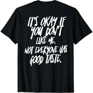 Men's Fitted Round Neck Short-Sleeve Seamless Cotton Hoodie T-Shirt - Soft Smooth Cotton Fabric, Casual Streetwear Pullover with "Not Everyone Has Good Taste" Funny Graphic, All-Season Menswear Top, Shortsleeve