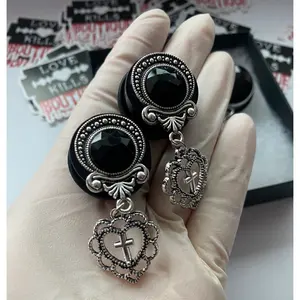 Mi Corazon Dangle Plugs  Gauges Jewlery for stretched lobes