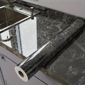 Marble Style Countertop Contact Paper - Heat and Oil Resistant, Self-adhesive PET Film, Easy To Tear and Stick, Suitable for Backsplash, Cabinets, DIY Decoration