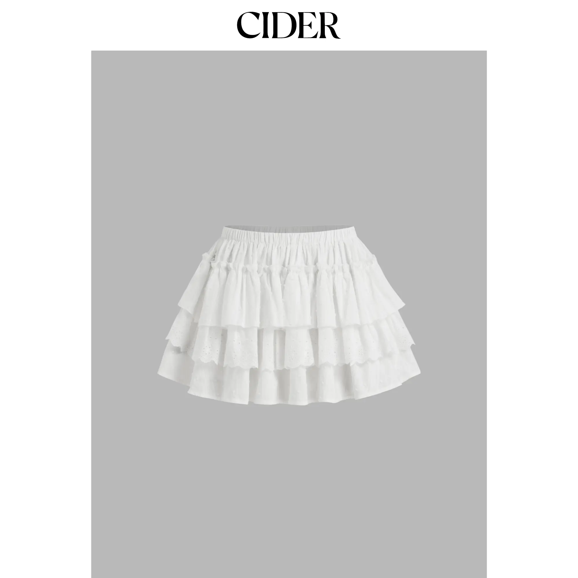 Cider Mid Rise Broderie Anglaise Layered Mini Skirt