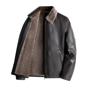 Men's Trendy Faux Shearling Wool Jacket – Classic Black Design, Vintage Winter Coat