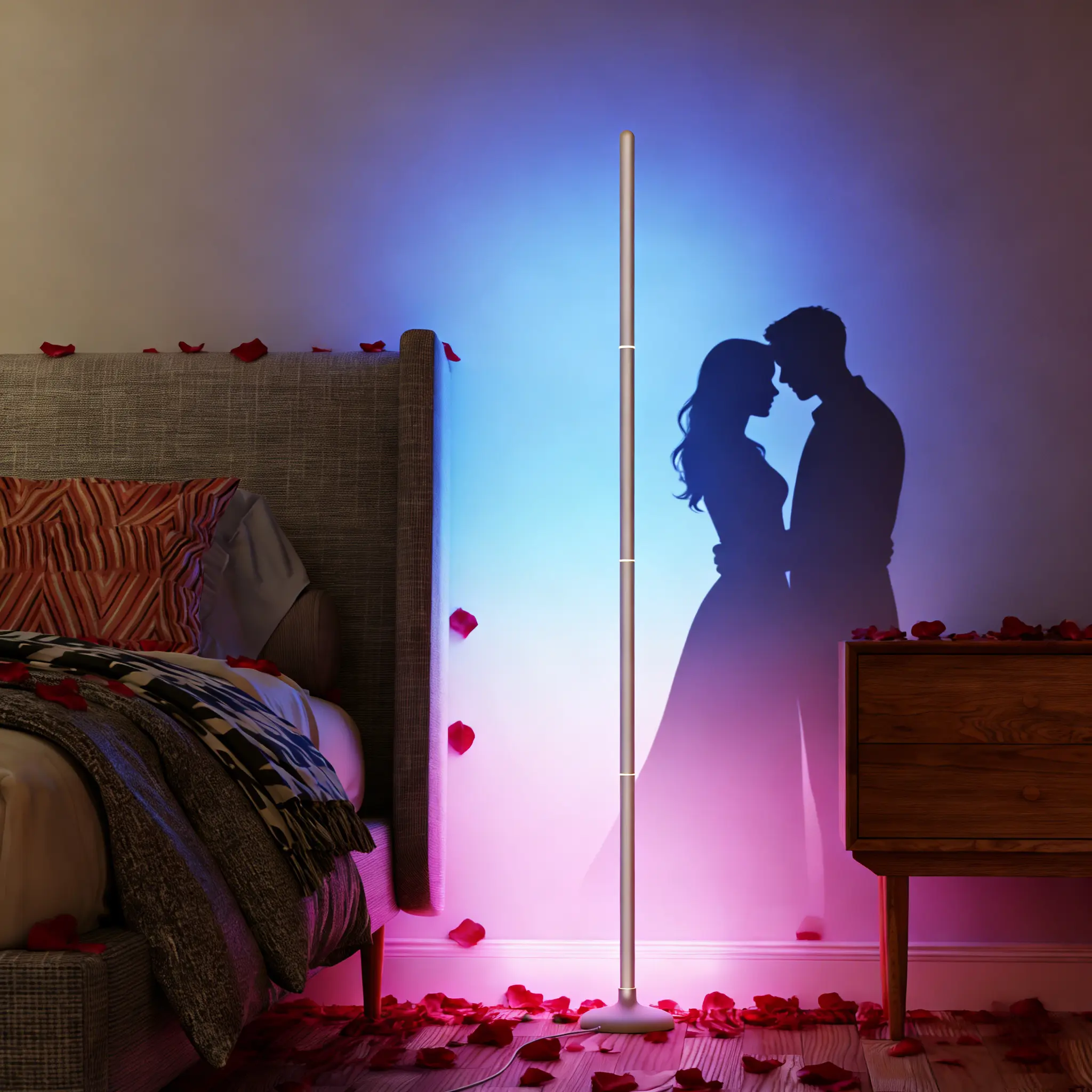 DAYBETTER New Smart LED Floor Light - Adjustable RGB Lighting, 16M RGB Colorful Lights, Music Sync, 3-Way Control, Tool-Free Setup, Modern Mood Lighting, Ambient Decoration Lamp for Bedroom, Living Room