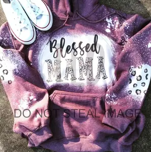 Blessed Mama distressed hoodie, Graphic design, womenswear