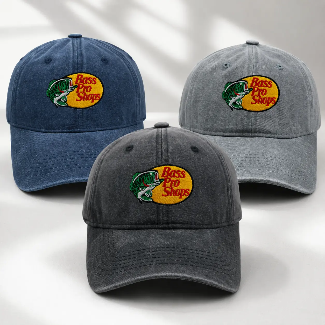Vintage Washed Cotton Dad Hat for Men, Unisex Fish Embroidered Baseball Cap with Sun Protection for Outdoor Fishing & Camping, Men's Hats, 56-58Cm Adjustable, Hats For Women, Adults