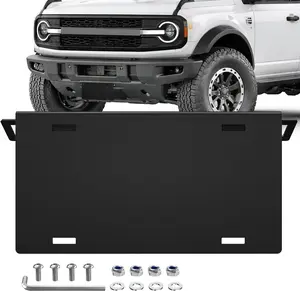 Nilight Front License Plate Bracket - License Plate Frame, Heavy-Duty Steel Vehicle Accessories for Ford Bronco 2/4 Door 2021-2026, Modular Bumper Mounting Holder, No Drilling, Rattle-Free, Black