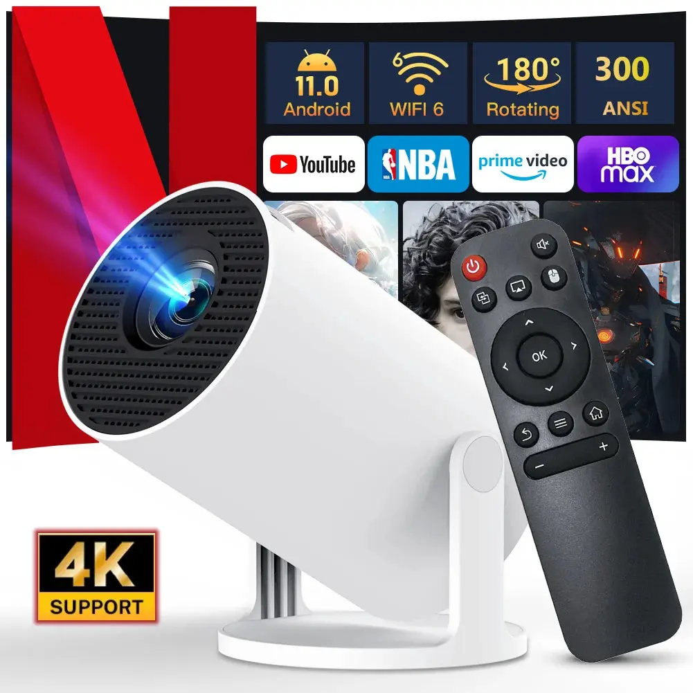 High resolution HY300 Pro+ Projector Android 11 WiFi Projector with Keystone