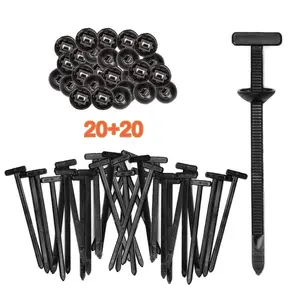 Nylon Universal Cable Tie Buckles - 20 Pack Multifunctional Zip Ties with Pin & Button Design, UV-Resistant Plastic Fasteners for Car Repairs & Daily Use