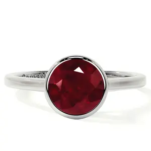 Bezel Set Round Ruby Solitaire Ring (1.55cts.)- RRB002-7X7-AA
