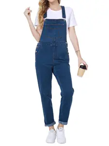 Women's Overalls,Denim Bib Jumpsuit Overalls,Casual Stretch Classic Basic Boyfriend Jean Overalls