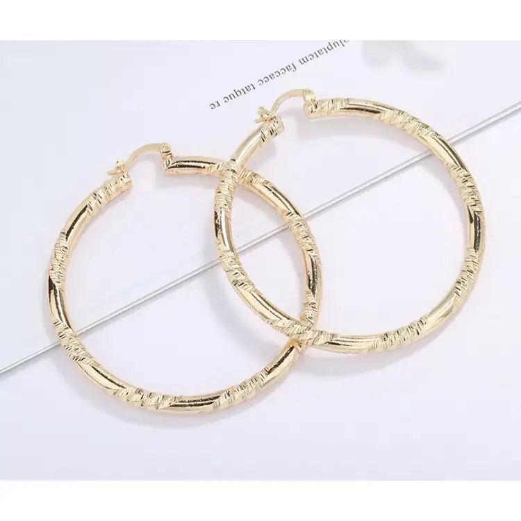 18-Karat Layered Real Gold-Filled Round Hoop Earrings #23, Classic Style, High Quality with Authentic Shine, Classic Style Earrings, Earrings Set, High Quality Earrings