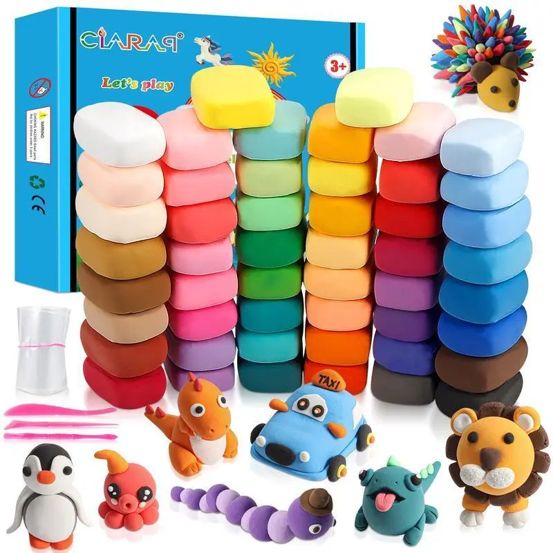 24-Color 50-Piece Ultra Light Air Dry Sculpting Clay Craft Kit for Kids - Beginner DIY Pottery Set with Sculpting Tools, Color Palette, Craft Supplies