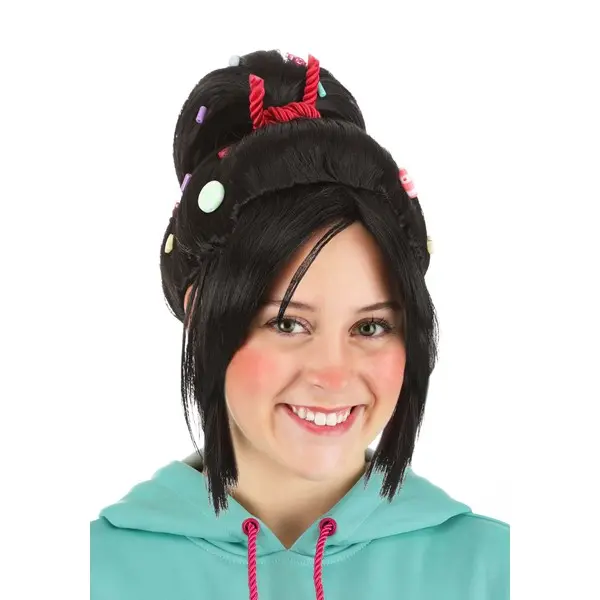 Disney Wreck it Ralph Vanellope Women's Wig (© Disney), Synthetic Hair Ponytail, Snug Fit Wig