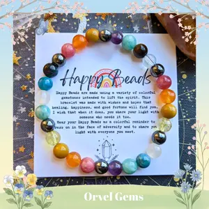 Happy Beads Rainbow Bracelet – Vibrant Rainbow Gemstone Jewelry for Chakra Balance, Joy & Confidence | LGBTQ+ Gift Happiness
