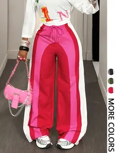 Women's Casual Striped Long Pants, Comfortable and Stylish, Perfect for Daily Wear, Ladies Fashion Bottoms, One Piece, Casual Streetwear Trousers