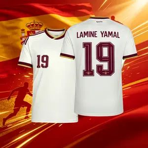 2026 Spain Home And Away Red And White 19# Lamine Yamal 20# Pedri Short And Long Sleeve Soccer Jersey Fans Version