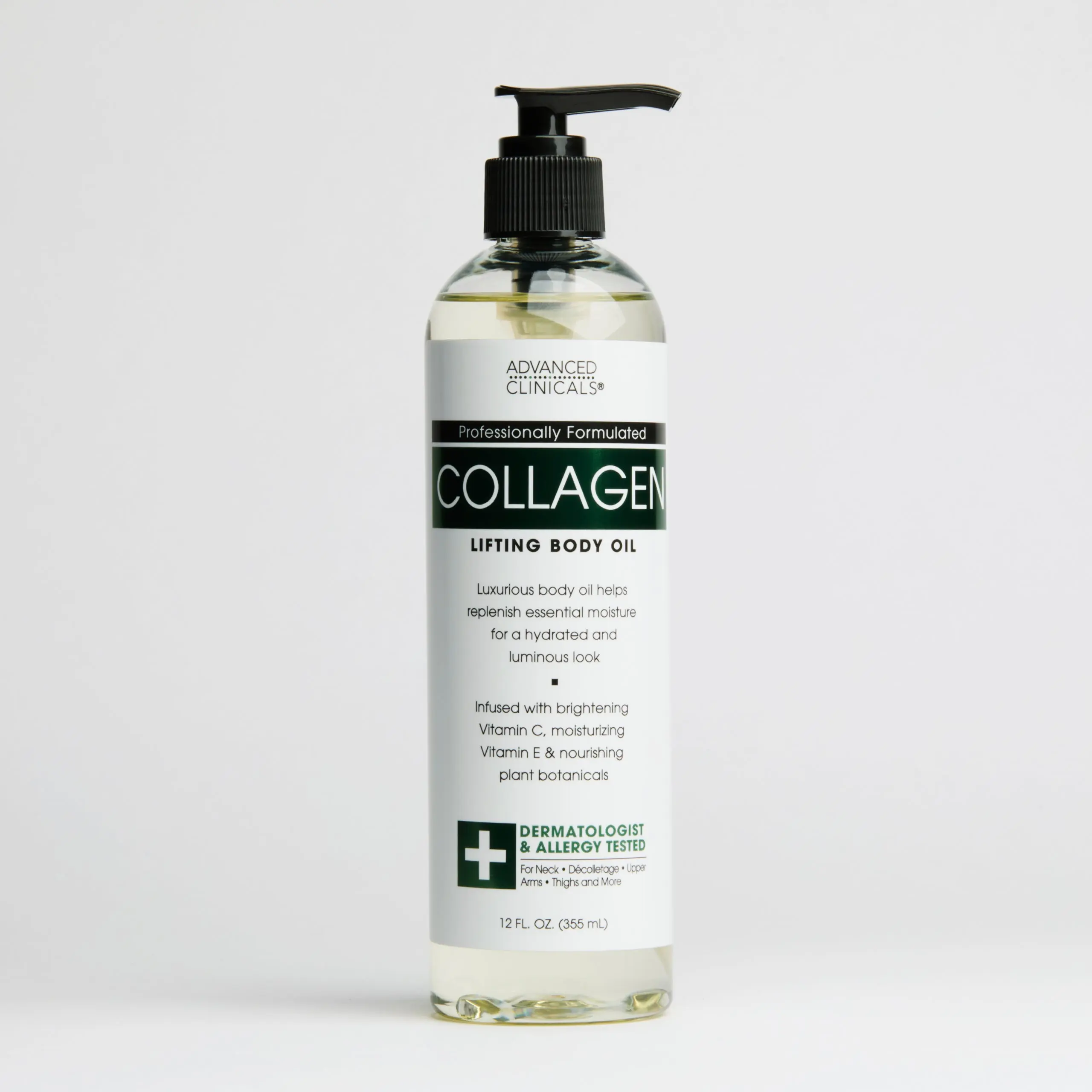 Advanced Clinicals Collagen Body Oil - 150ml/300g, Anti-Aging Formula for Adults, Hydrate, Firm, Smooth All Skin Types for Glowing Skin