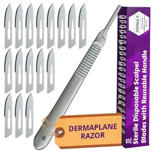 #10 Dermaplane Razors Pack of 15 Razors  + Dermaplane  Handle for Comfort Body Care Hair Removal