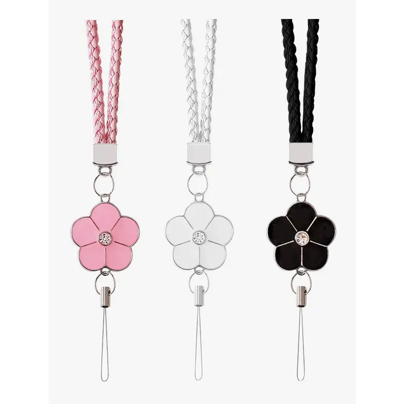 Pendant Phone Strap Lanyard Anti‑lost Lanyard Plum Blossom Woven Mobile Phone Lanyard, Universal Wrist Rope Keychain Compatible with All Phone Cases