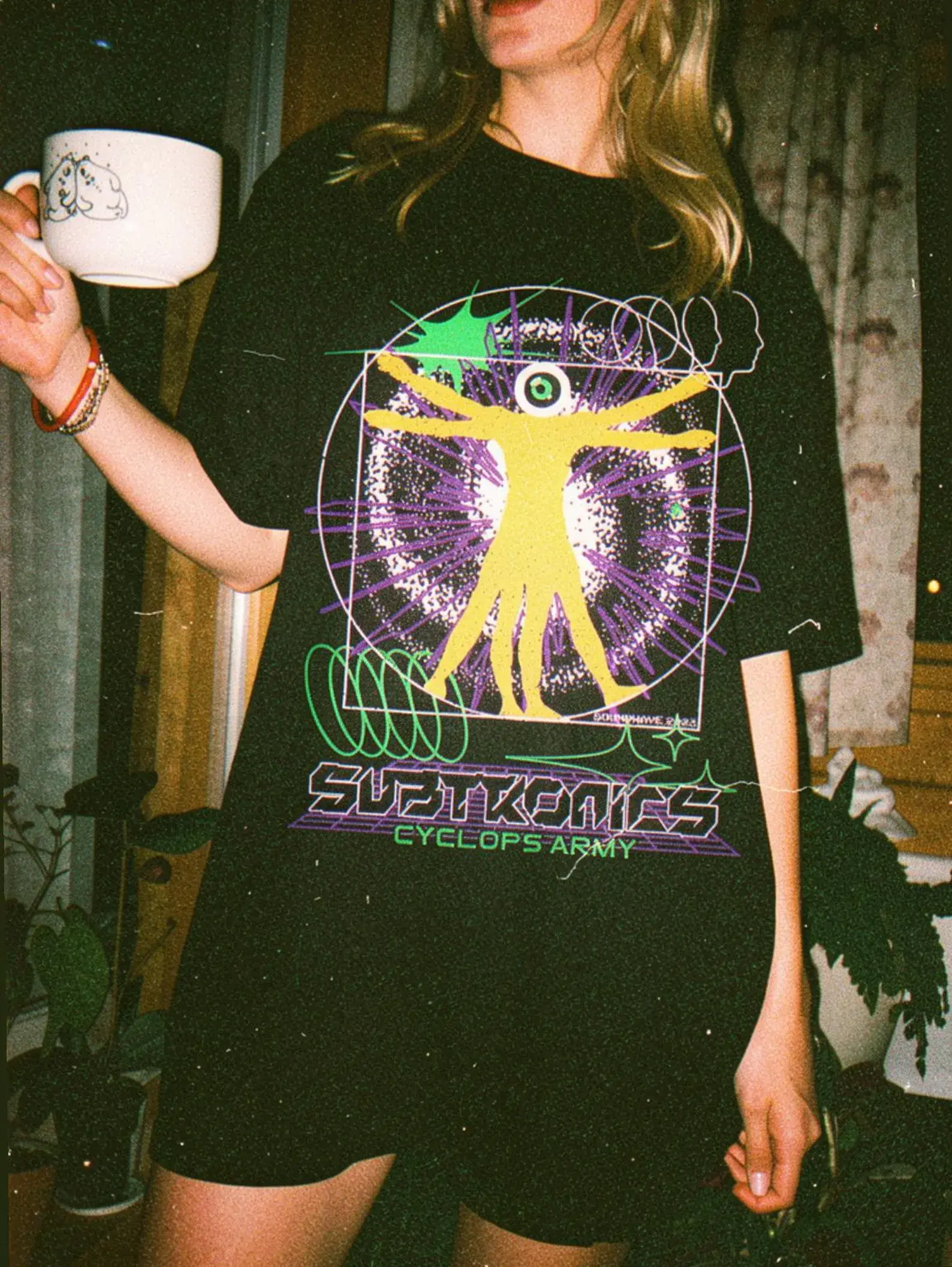Vintage SUBTRONICS cyclops army t-shirt, edm music festival merch