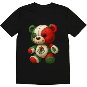 Mens Fashionable Crew Neck T-Shirt - Comfortable Fit,PatternedPrint Mexican Bear Tee  Vibrant and Proud,Streetwear Black Crewneck Top Tropical graphic tees