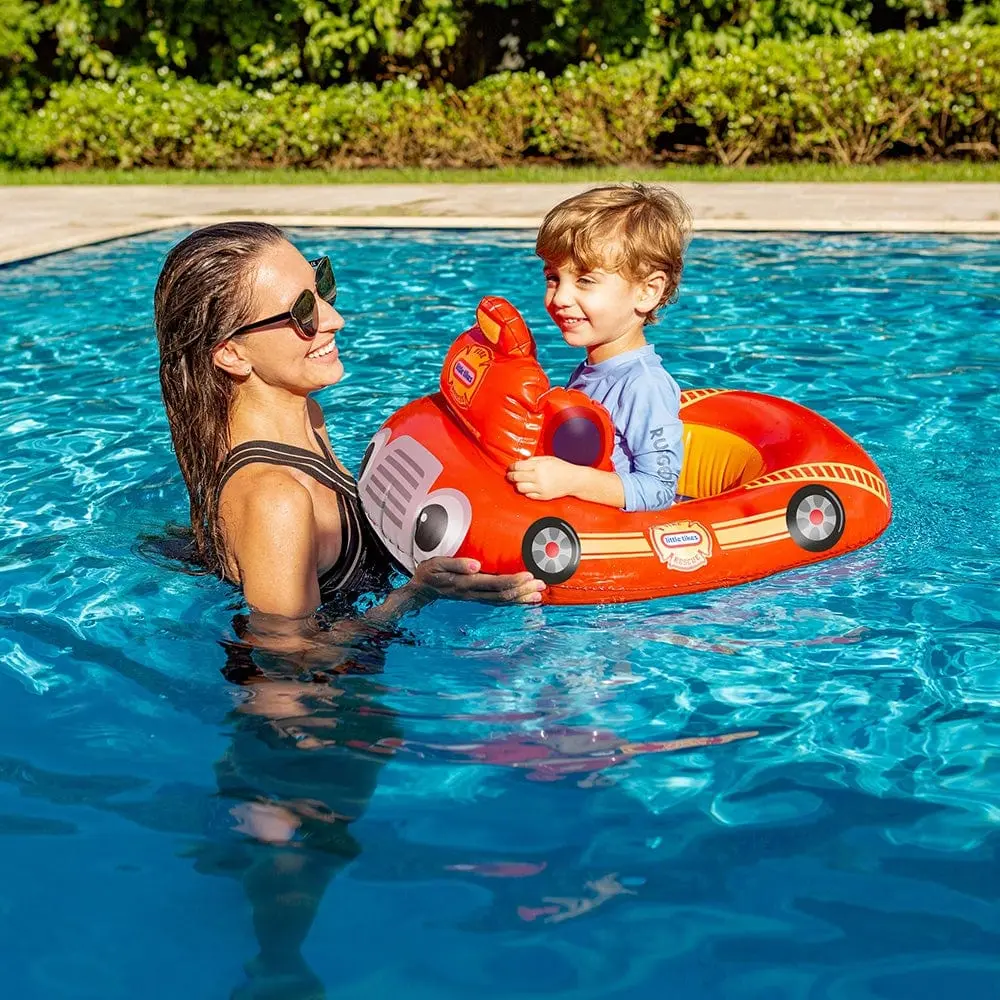 Little Tikes Fire Truck Inflatable Pool Float - Toddler Water Sports Swimming Toy with Built-in Seat, Leg Hole Safe Design for Ages 6-24 Months, Unisex