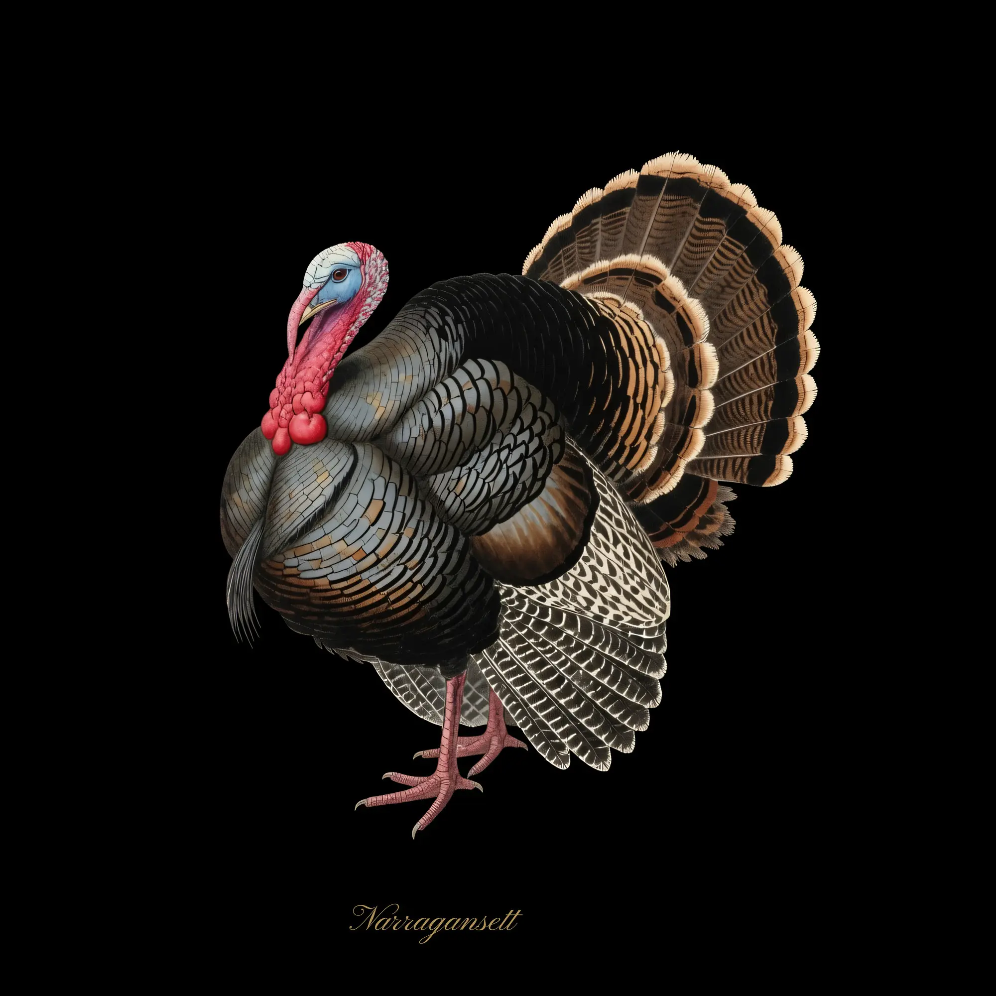 Vintage Turkey Wall Art Print, Antique Poultry Barnyard Poster, Farmhouse Kitchen Decor, 16 Designs on White or Black, Unframed Matte Poster