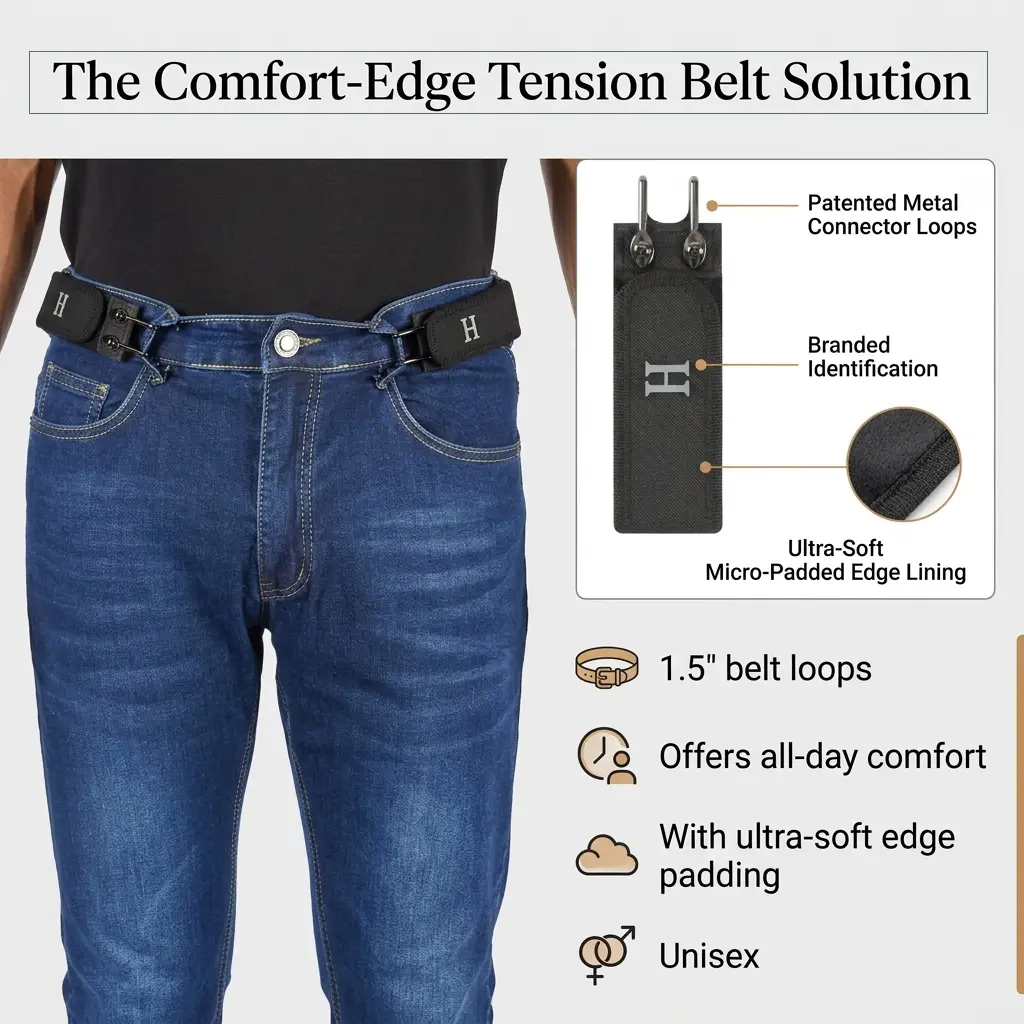 Unisex Wear Tactical Knit & Metal Hook Elastic Belt - No Buckle, Invisible Design, Adjustable Side Belt, Stretch Waistband, 2-Piece 2026 Summer EDC Back to School Fashion Accessory, Braid Detail, Nylon Strap, Hook Buckle, Nylon Knit, Back To School Haul