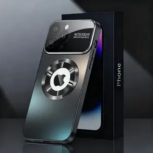 Luxury Matte Magsafe Case For iPhone 17Pro 16 15 14 13 12 ProMax Glass Lens Camera Wireless Charging Protection Cover Protective Smartphone Casing