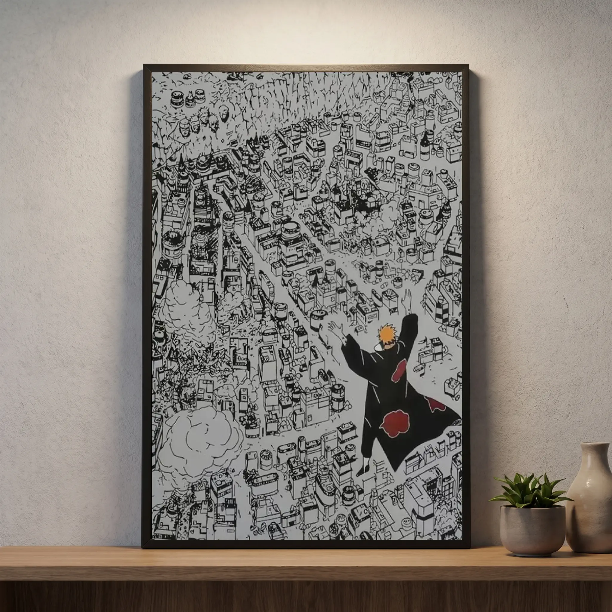 Naruto Canvas Wall Art Poster, Anime Wall Art Decor, Naruto Iconic Manga Scene Poster Decor, Akatsuki Leader Epic Attack Poster Decor, Perfect Idea For Naruto Fans