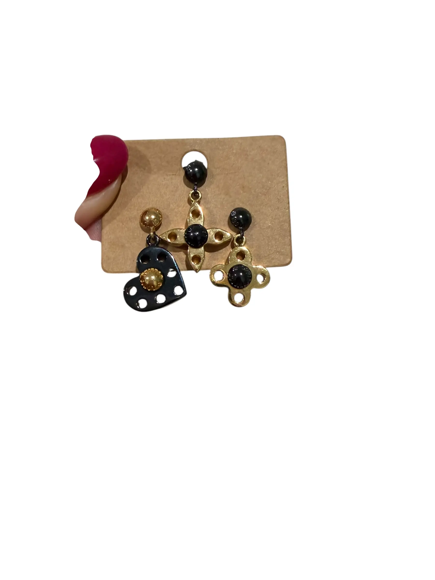 Pre-owned Louis Vuitton 3 Piece Pierced Earrings Perfect for Daily Use