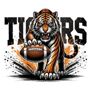 Tigers Football Direct To Film Print, DTF Print, Ready To Press Print For T-Shirts