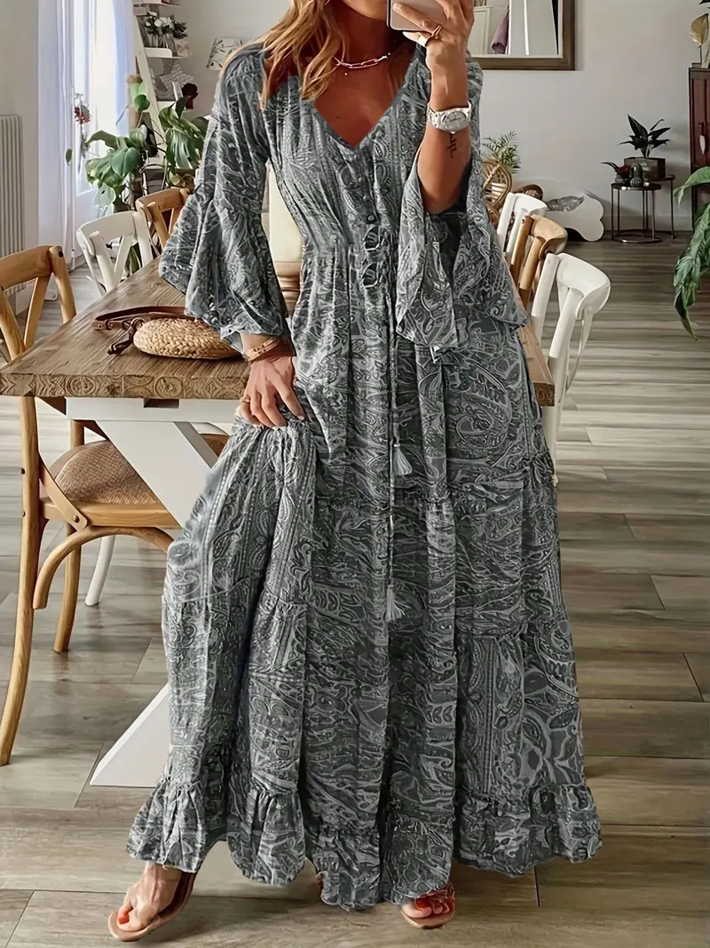 green emerald velvet dress Pleated Bell Sleeve Gown by Cinderella Divine CD242 main image 0