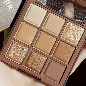 9 Color Eyeshadow Palette Rose Gold Matte Shimmer, Long Lasting Waterproof Smudge Proof, Beginner Friendly Multifunctional Eye Makeup