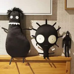 10/30/40cm Weird Black Monster Plush Toy Set Creepy Gothic Stuffed Doll Spooky Horror Plushies Funny Home Decor Gift for Emo Fans