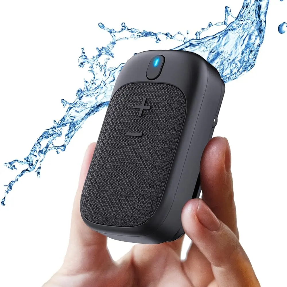 SPGUARD Wearable Lightweight Multifunctional Portable Bluetooth Speaker - Slim, Pocket-Sized, Waterproof Outdoor Audio Device with Magnetic Clip, Built-in Mic, 18H Rechargeable Battery, Active Noise Cancellation, USB-C for Hands-Free Calls & Music