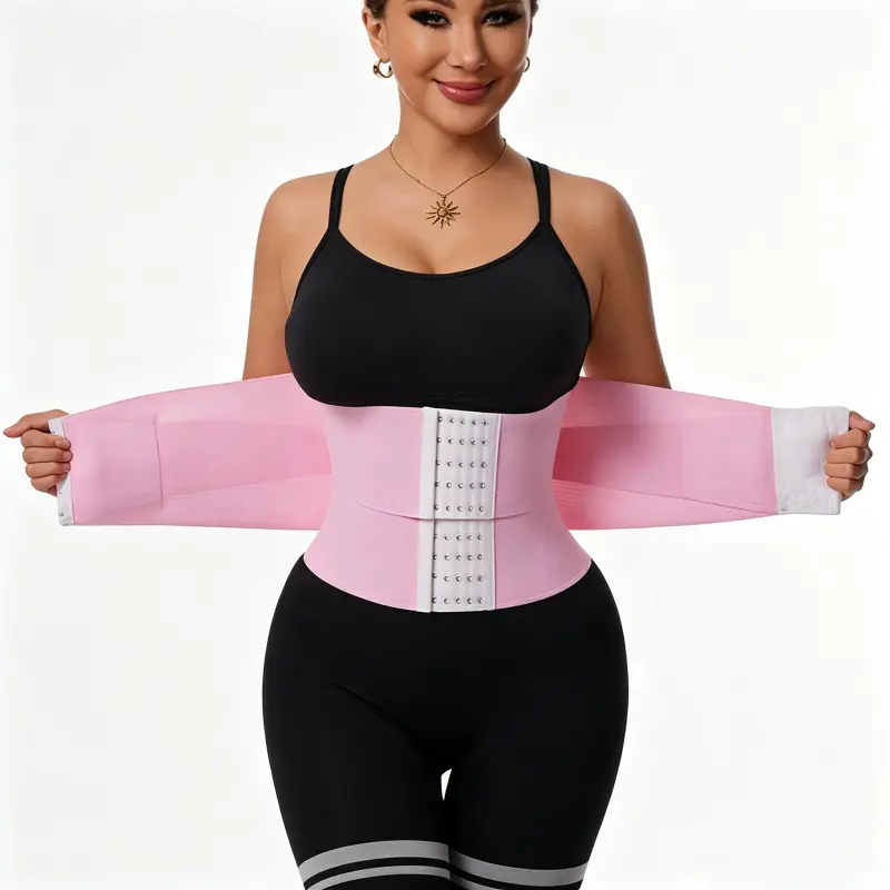 Women's Colombian Triple-Wrap Waist Trimmer Belt | High-Elasticity Nylon Tummy Control Belt | Adjustable Velcro Compression Waist Shaper Belt | Dual-Use for Fitness & Daily Wear