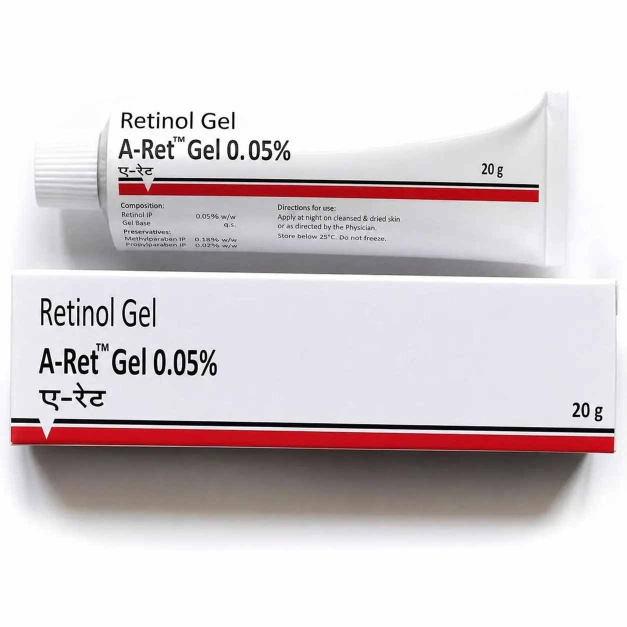 Retinol Gel 0.05% with Vitamin A, Lightweight Night Serum for Skin Texture & Smooth-Looking Skin, 20 g